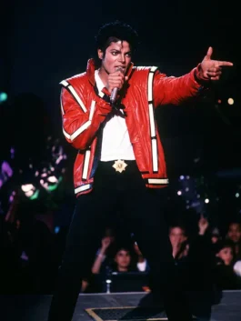 Red Michael Jackson Bad Tour Thriller Jacket honoring the legendary Thriller era through the iconic style of the Bad Tour