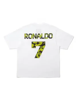 Bape X CR7 Life College Relaxed Fit Tee showcasing professional casual tailoring and luxury white weave alignment.