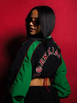 Becky G Cropped Mexico Jacket Back Look