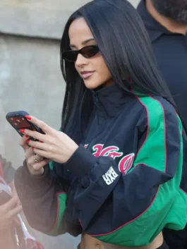 Becky G Cropped Mexico Jacket Side View
