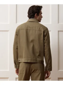 Boxy Denim Jacket Brown Back View