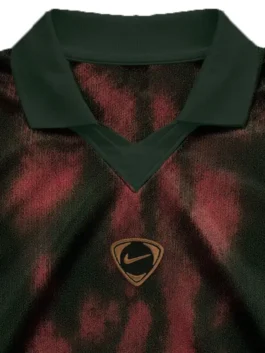 CJ X Nike Morocco Total 90 Retro Jersey front closeup highlighting professional corporate branding and luxury shirt collar.