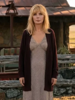 Classic burgundy Dutton Ranch Beth Dutton Burgundy Cardigan celebrating the bold and refined ranch style of the iconic Beth Dutton character