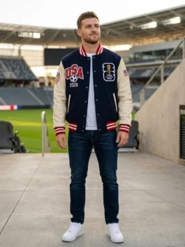 FIFA World Cup 2026 USA Varsity Jacket Front View