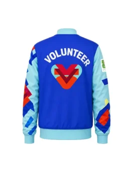 FIFA World Cup 2026 Volunteer Jacket back view highlighting professional stadium graphics and luxury full sleeves.