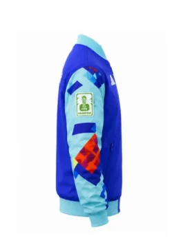 FIFA World Cup 2026 Volunteer Jacket side view in professional polyester with a luxury rib knitted collar.