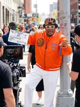Finals Spike Lee Orange Knicks Jacket View Look