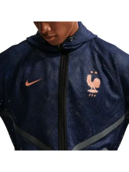 France Mesh Anthem Jacket featuring a professional zipper closure and luxury blue extra fabric insulation.
