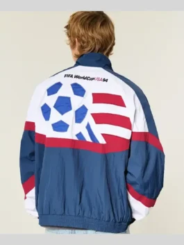 Hollister 1994 FIFA World Cup USA Jacket back view highlighting professional sports embroidery and luxury full sleeves.