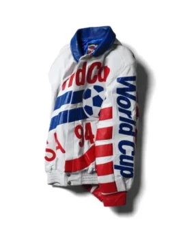 Jeff Hamilton USA 94 World Cup Leather Jacket in professional real leather with a luxury shirt style collar finish.