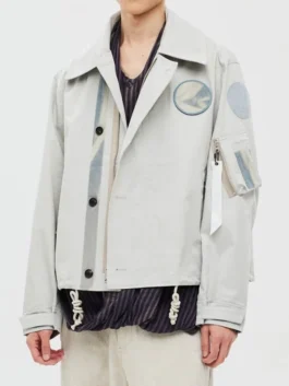 Jiyong Kim X Alpha Sun Bleached Wide Collar Jacket