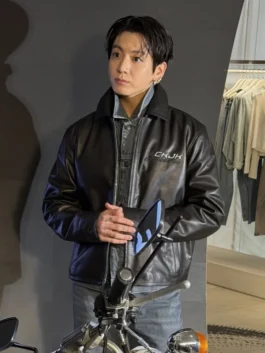 Jung Kook Calvin Klein Leather Balck Jacket