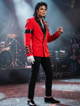Classic red Michael Jackson Award Ceremony Red Blazer celebrating the iconic style Michael Jackson brought to the award ceremony stage