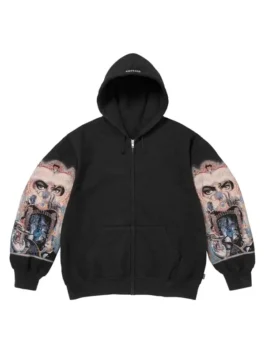 Michael Jackson Supreme Hoodie front view highlighting professional kangaroo pockets and luxury graphic prints.