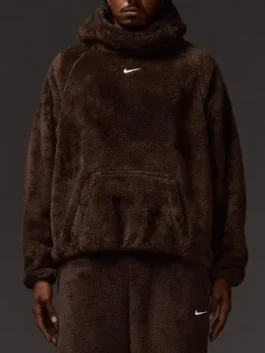 Nike NOCTA Chalet Dark Brown Polar Top Hoodie Front View