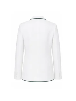 Back view of the white Novak Djokovic Wimbledon White Blazer revealing the full tailored design of this iconic Wimbledon piece