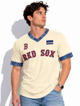 Red Sox Cabo Verde 2026 Celebration Jersey highlighting professional athletic build and luxury breathable comfort.