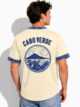 Red Sox Cabo Verde 2026 Celebration Jersey back view showcasing professional player graphics and luxury half sleeves.