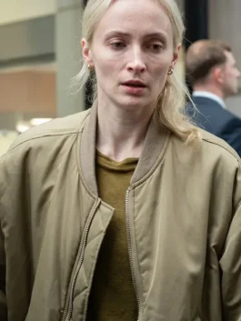 Steal 2026 Sophie Turner Bomber Jacket Front View