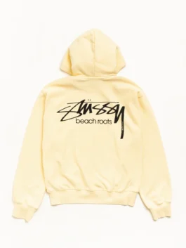 Stussy x OL Beach Roots Zip Garment Hoodie Back Look