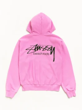 Stussy x OL Beach Roots Zip Garment Hoodie Back View