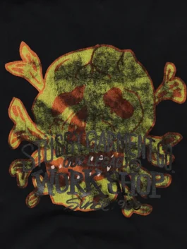 Stussy x OL Skull Long Sleeve Tee featuring a professional pullover style and luxury casual drape finish.