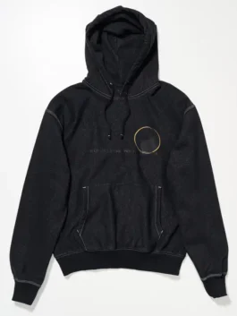 Stussy x OL Drop Shadow Hood in professional charcoal black fleece with a luxury hooded collar finish.