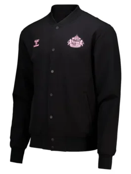 Sunderland x Elvis Hummel Matchday Varsity Jacket featuring a professional snap tab button closure and luxury soft viscose lining.