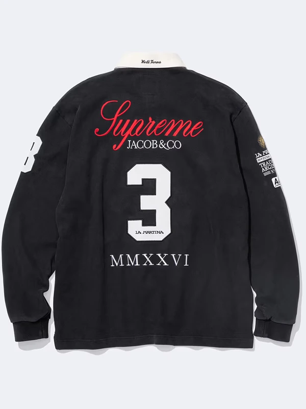 スウェット supreme rugby sweat shirt ラガーシャツ
