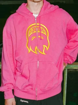 Supreme x Spitfire Zip Up Hooded Sweatshirt in professional fleece with a luxury hooded collar finish.