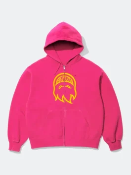 Supreme x Spitfire Zip Up Hooded Sweatshirt front view showcasing professional full length sleeves and luxury rib knitted cuffs.