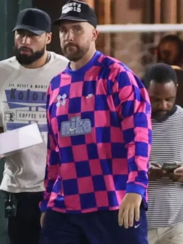Travis Kelce LA Orpheum Theater Shirt highlighting professional casual tailoring and luxury rib knitted cuffs alignment.