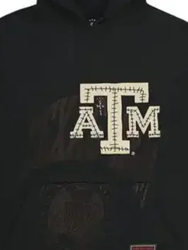 Travis Scott Cactus Jack x Mitchell & Ness A&M University Black Hoodie Closeup