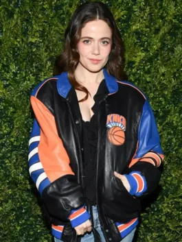 Tribeca Festival Molly Gordon Knicks Jacket Closure View