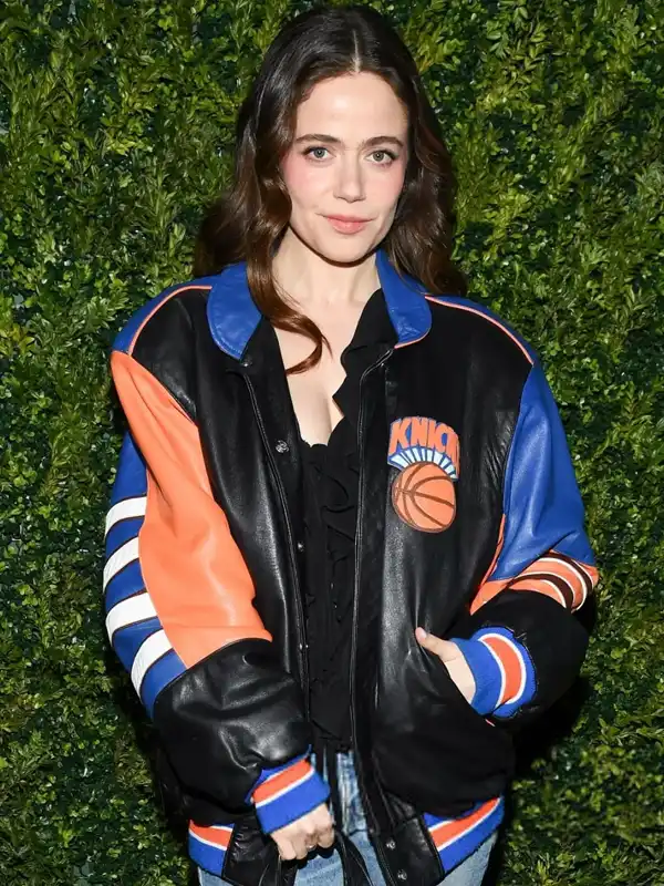 Tribeca Festival Molly Gordon Knicks Jacket Closure View