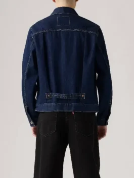 Type I Denim Jacket dark blue edition highlighting professional rigid look and luxury button cuffs.