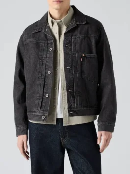 Type I Denim Jacket front view highlighting professional knife pleats and luxury copper rivets detailing.
