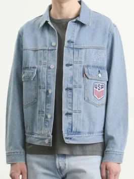 USA World Cup Denim Jacket Front View
