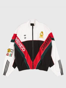 Willy Chavarria x Adidas Mexico Jacket front view in professional cotton fabric with a luxury stand up collar finish.
