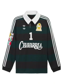 Willy Chavarria x Adidas Portero Rugby Sweatshirt front view showcasing a professional pullover style structure.