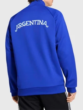 Back view of the blue World Cup 2026 Argentina Blue Track Jacket revealing the full design of this iconic Argentina World Cup piece