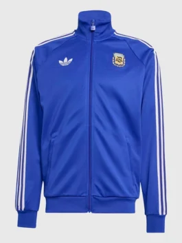 Front view of the blue World Cup 2026 Argentina Blue Track Jacket putting the full Argentina World Cup identity on bold display