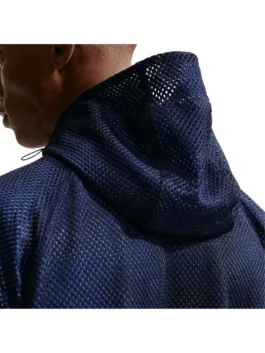 France Mesh Anthem Jacket in professional net fabric with a luxury hooded collar finish.