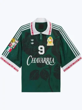 Adidas Chavarria Mexico Jersey featuring a professional pullover style and luxury green tournament colorway.