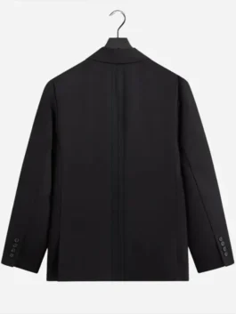 Back view of the black Adidas Kith Lionel Messi Football Suiting Jacket from the celebrated Adidas and Kith collaboration
