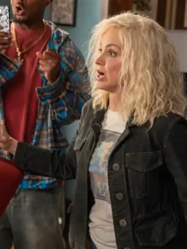 Scary Movie 2026 Anna Faris Jacket in professional black denim with a luxury shirt style collar finish.