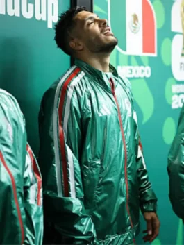 World Cup 2026 Mexico Anthem Jacket highlighting professional federation graphics and luxury three-pocket utility.