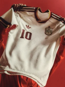 Front look of Adidas Spain 2026 FIFA World Cup Jerseys featuring a modern athletic silhouette and Spain football inspired design