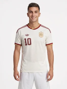 Front view of Adidas Spain 2026 FIFA World Cup Jerseys featuring Spain football inspired graphics and a classic athletic fit