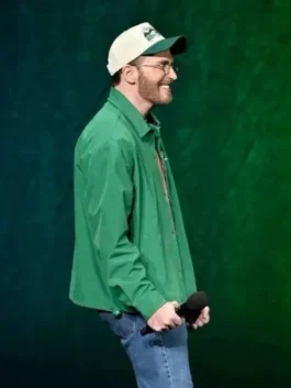 Green Avengers Doomsday Promo Chris Evans Jacket from the 2026 Avengers Doomsday promotional tour as worn by Chris Evans